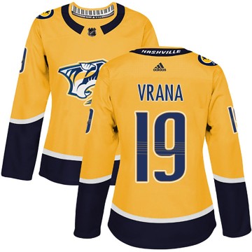 Authentic Adidas Women's Jakub Vrana Nashville Predators Home Jersey - Gold