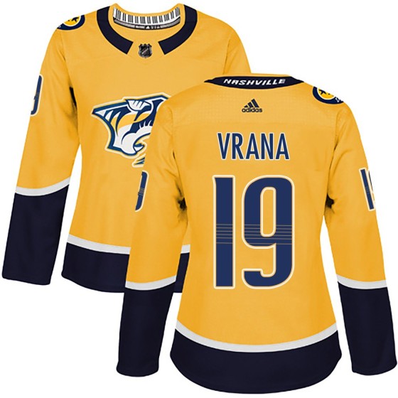 Authentic Adidas Women's Jakub Vrana Nashville Predators Home Jersey - Gold