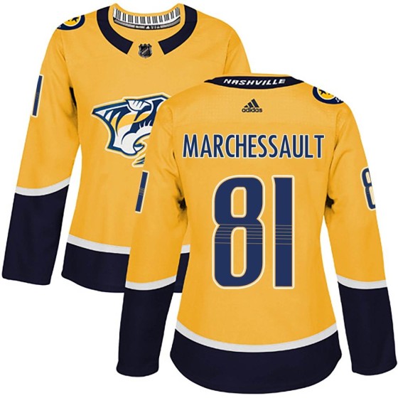 Authentic Adidas Women's Jonathan Marchessault Nashville Predators Home Jersey - Gold