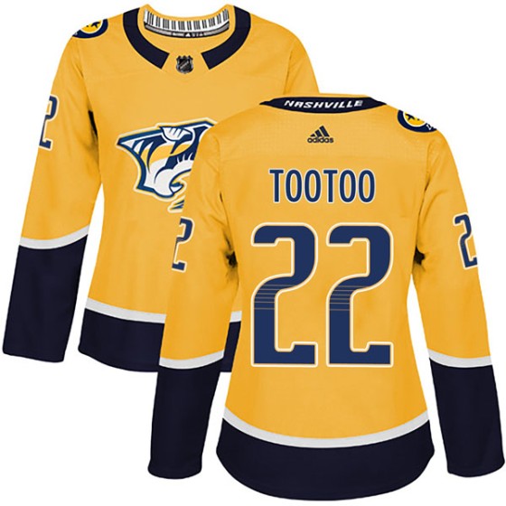 Authentic Adidas Women's Jordin Tootoo Nashville Predators Home Jersey - Gold