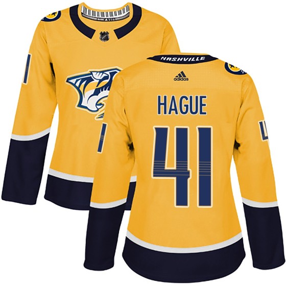 Authentic Adidas Women's Nicolas Hague Nashville Predators Home Jersey - Gold
