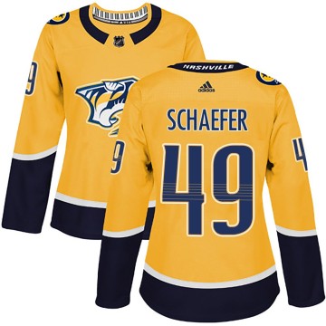 Authentic Adidas Women's Reid Schaefer Nashville Predators Home Jersey - Gold