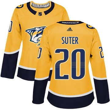 Authentic Adidas Women's Ryan Suter Nashville Predators Home Jersey - Gold