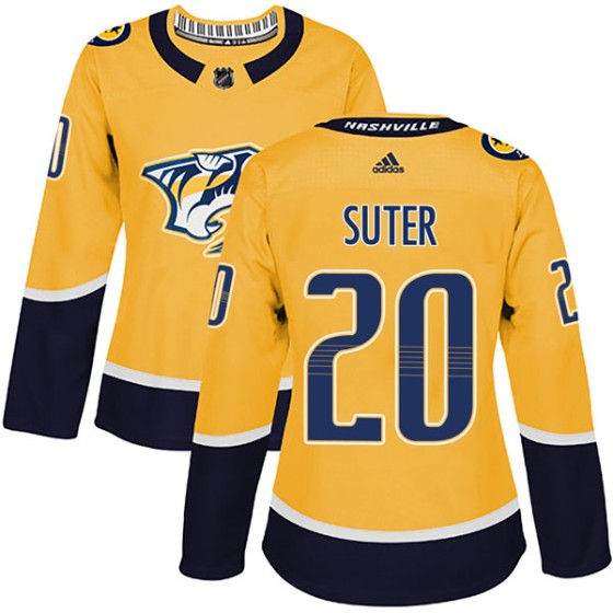 Authentic Adidas Women's Ryan Suter Nashville Predators Home Jersey - Gold