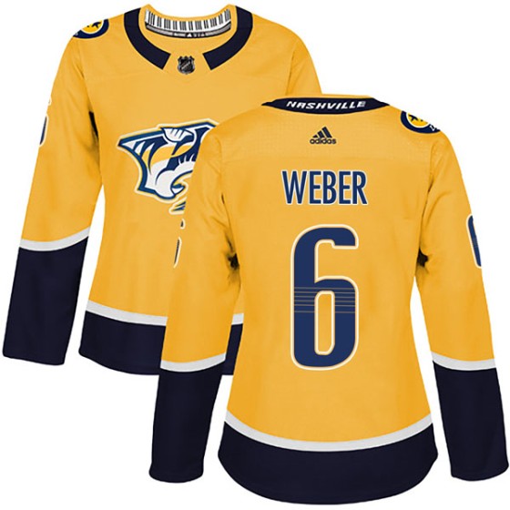 Authentic Adidas Women's Shea Weber Nashville Predators Home Jersey - Gold