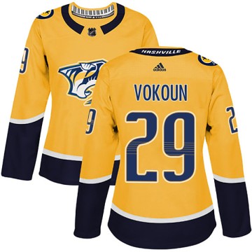 Authentic Adidas Women's Tomas Vokoun Nashville Predators Home Jersey - Gold