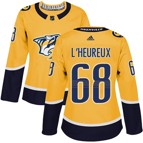 Authentic Adidas Women's Zachary L'Heureux Nashville Predators Home Jersey - Gold