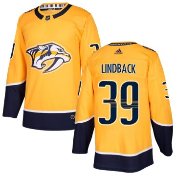 Authentic Adidas Youth Anders Lindback Nashville Predators Home Jersey - Gold