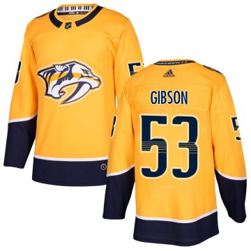 Authentic Adidas Youth Andrew Gibson Nashville Predators Home Jersey - Gold