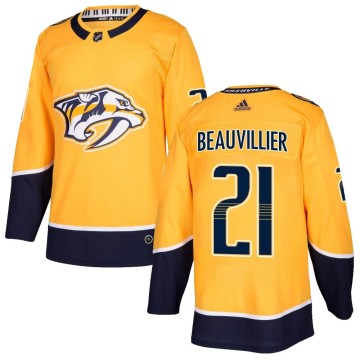 Authentic Adidas Youth Anthony Beauvillier Nashville Predators Home Jersey - Gold