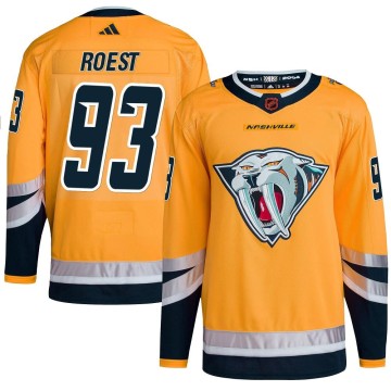Authentic Adidas Youth Austin Roest Nashville Predators Reverse Retro 2.0 Jersey - Yellow