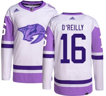 Authentic Adidas Youth Cal O'Reilly Nashville Predators Hockey Fights Cancer Jersey -