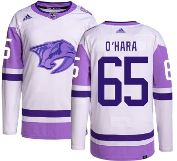 Authentic Adidas Youth Cole O'Hara Nashville Predators Hockey Fights Cancer Jersey -