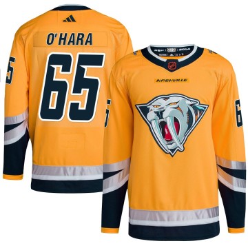 Authentic Adidas Youth Cole O'Hara Nashville Predators Reverse Retro 2.0 Jersey - Yellow