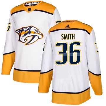 Authentic Adidas Youth Cole Smith Nashville Predators Away Jersey - White