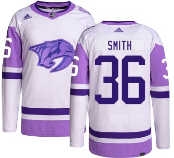 Authentic Adidas Youth Cole Smith Nashville Predators Hockey Fights Cancer Jersey -