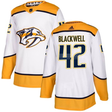 Authentic Adidas Youth Colin Blackwell Nashville Predators Away Jersey - White