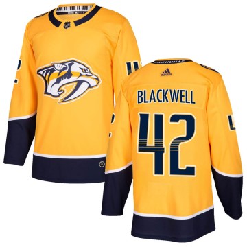 Authentic Adidas Youth Colin Blackwell Nashville Predators Home Jersey - Gold