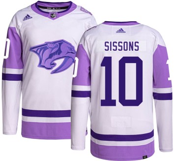 Authentic Adidas Youth Colton Sissons Nashville Predators Hockey Fights Cancer Jersey -