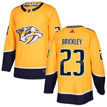 Authentic Adidas Youth Connor Brickley Nashville Predators Home Jersey - Gold