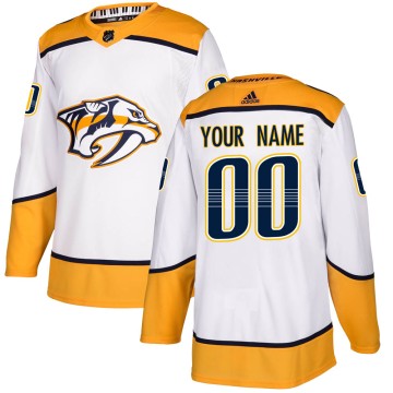 Authentic Adidas Youth Custom Nashville Predators Custom Away Jersey - White