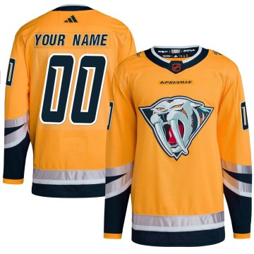 Authentic Adidas Youth Custom Nashville Predators Custom Reverse Retro 2.0 Jersey - Yellow