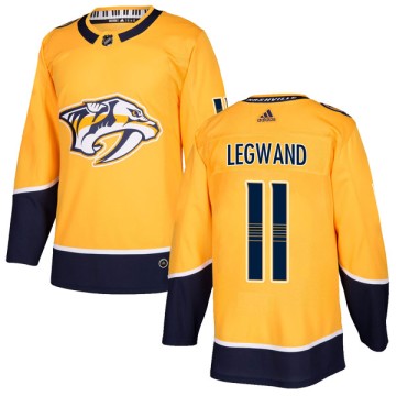 Authentic Adidas Youth David Legwand Nashville Predators Home Jersey - Gold