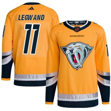 Authentic Adidas Youth David Legwand Nashville Predators Reverse Retro 2.0 Jersey - Yellow