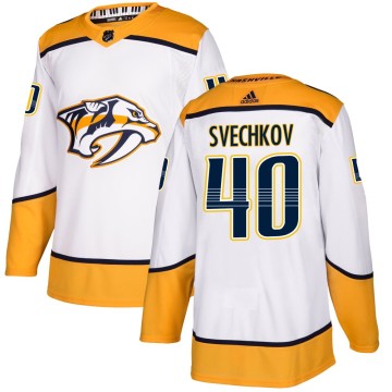 Authentic Adidas Youth Fedor Svechkov Nashville Predators Away Jersey - White