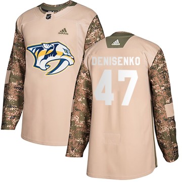 Authentic Adidas Youth Grigori Denisenko Nashville Predators Veterans Day Practice Jersey - Camo