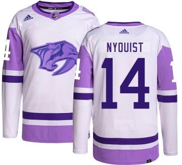 Authentic Adidas Youth Gustav Nyquist Nashville Predators Hockey Fights Cancer Jersey -