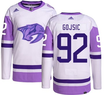 Authentic Adidas Youth Hiroki Gojsic Nashville Predators Hockey Fights Cancer Jersey -