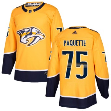 Authentic Adidas Youth Jacob Paquette Nashville Predators Home Jersey - Gold