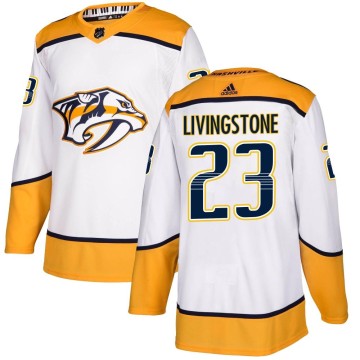Authentic Adidas Youth Jake Livingstone Nashville Predators Away Jersey - White