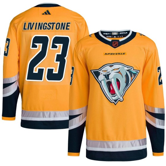 Authentic Adidas Youth Jake Livingstone Nashville Predators Reverse Retro 2.0 Jersey - Yellow