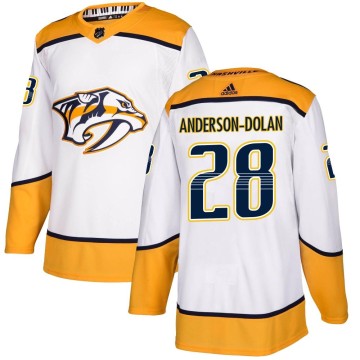 Authentic Adidas Youth Jaret Anderson-Dolan Nashville Predators Away Jersey - White