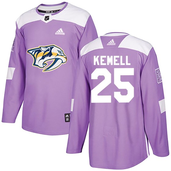Authentic Adidas Youth Joakim Kemell Nashville Predators Fights Cancer Practice Jersey - Purple