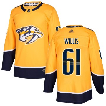 Authentic Adidas Youth Joey Willis Nashville Predators Home Jersey - Gold