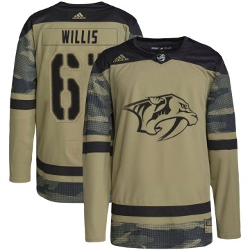 Authentic Adidas Youth Joey Willis Nashville Predators Military Appreciation Practice Jersey - Camo
