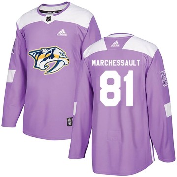 Authentic Adidas Youth Jonathan Marchessault Nashville Predators Fights Cancer Practice Jersey - Purple