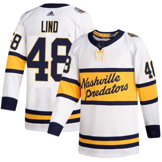 Authentic Adidas Youth Kalan Lind Nashville Predators 2020 Winter Classic Player Jersey - White