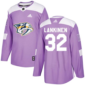 Authentic Adidas Youth Kevin Lankinen Nashville Predators Fights Cancer Practice Jersey - Purple