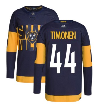 Authentic Adidas Youth Kimmo Timonen Nashville Predators 2022 Stadium Series Primegreen Jersey - Navy