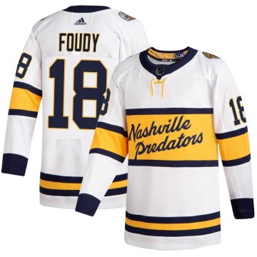 Authentic Adidas Youth Liam Foudy Nashville Predators 2020 Winter Classic Player Jersey - White