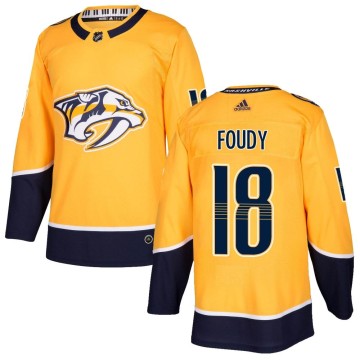 Authentic Adidas Youth Liam Foudy Nashville Predators Home Jersey - Gold