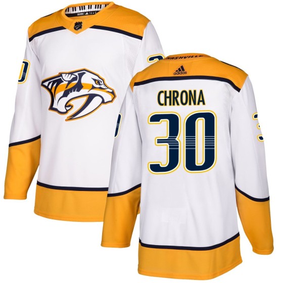 Authentic Adidas Youth Magnus Chrona Nashville Predators Away Jersey - White