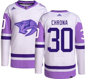 Authentic Adidas Youth Magnus Chrona Nashville Predators Hockey Fights Cancer Jersey -