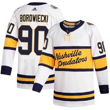 Authentic Adidas Youth Mark Borowiecki Nashville Predators 2020 Winter Classic Player Jersey - White