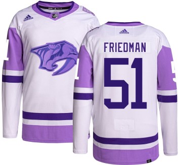 Authentic Adidas Youth Mark Friedman Nashville Predators Hockey Fights Cancer Jersey -