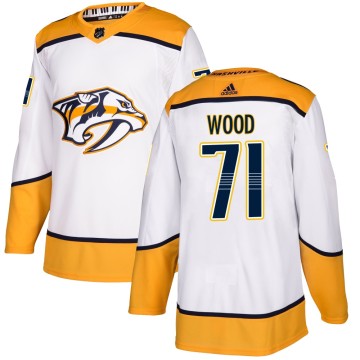 Authentic Adidas Youth Matthew Wood Nashville Predators Away Jersey - White